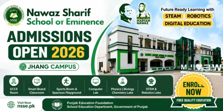 NSSE Jhang Admissions 2026 Open – Free Quality Education with STEM, Robotics & Digital Learning